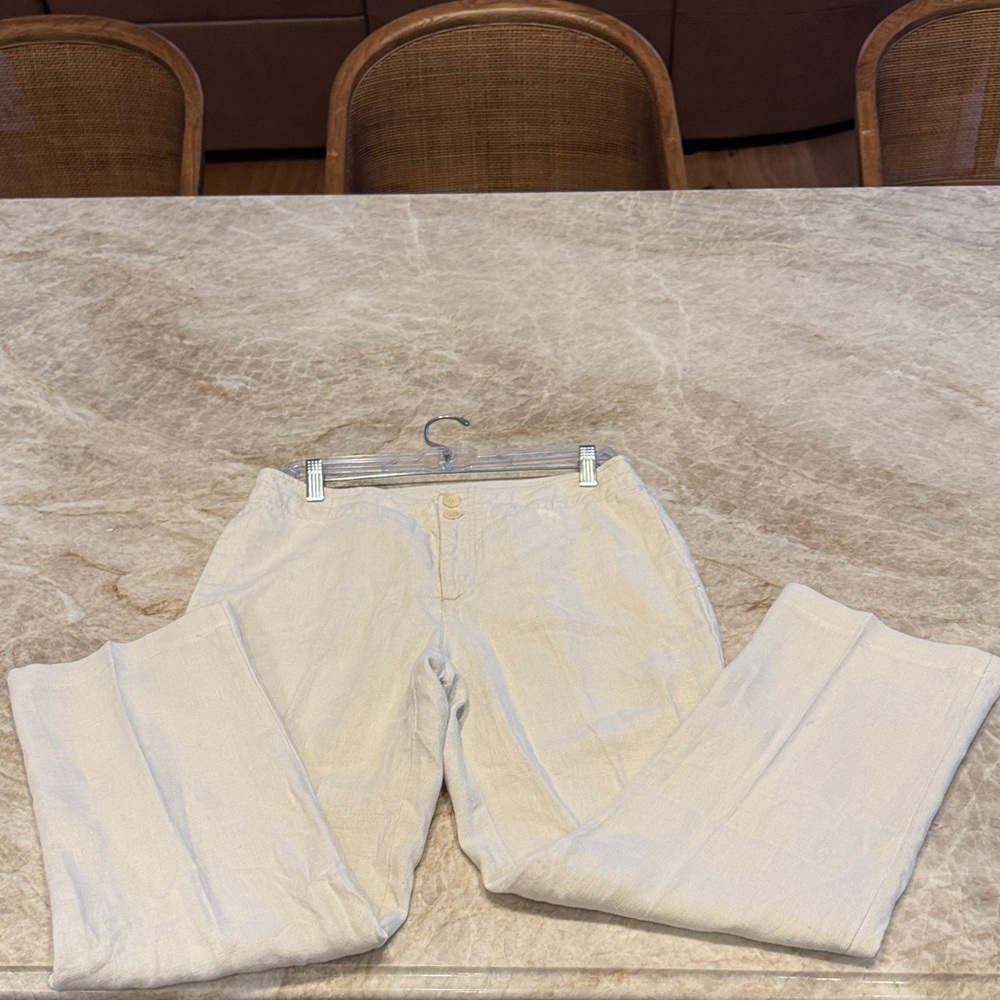 Eileen Fisher Cream Linen Pants